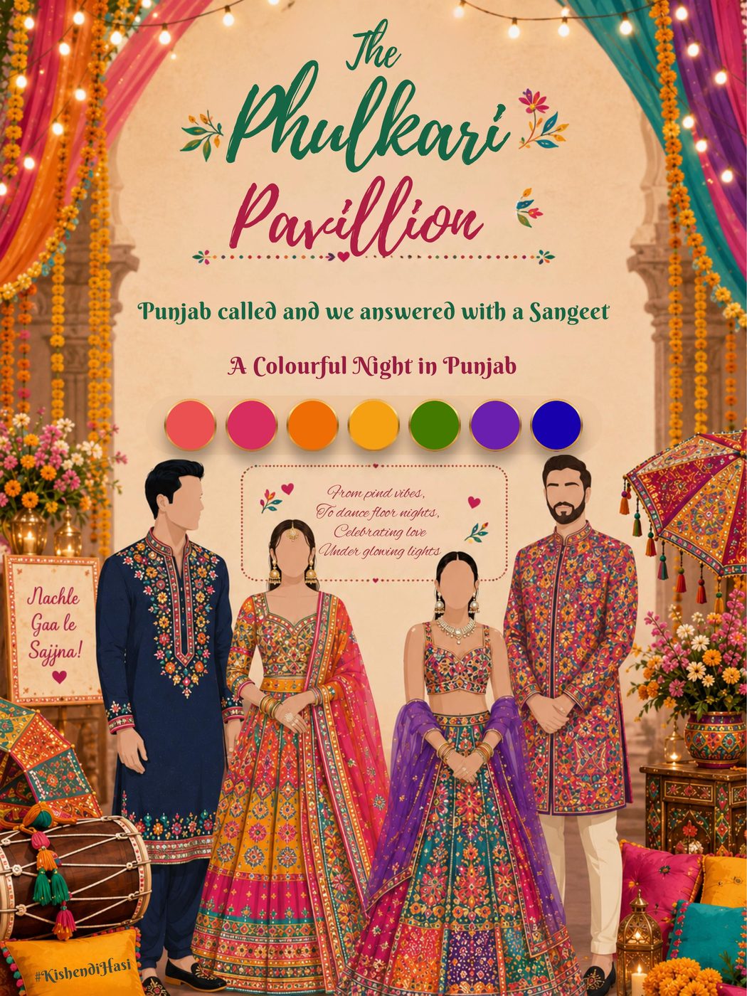 Phulkari Pavillion Sangeet wardrobe inspiration